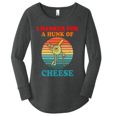 I Hanker For A Hunk Of Cheese Retro Apparel Women's Perfect Tri Tunic Long Sleeve Shirt