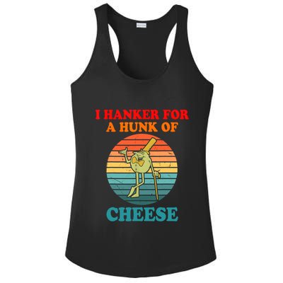 I Hanker For A Hunk Of Cheese Retro Apparel Ladies PosiCharge Competitor Racerback Tank