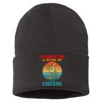 I Hanker For A Hunk Of Cheese Retro Apparel Sustainable Knit Beanie