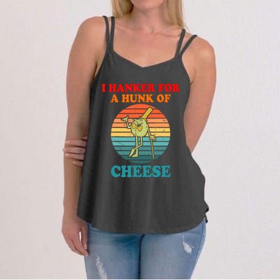 I Hanker For A Hunk Of Cheese Retro Apparel Women's Strappy Tank