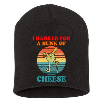 I Hanker For A Hunk Of Cheese Retro Apparel Short Acrylic Beanie