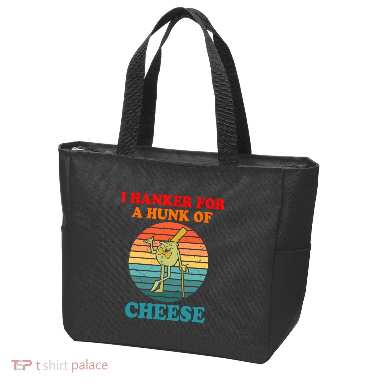 I Hanker For A Hunk Of Cheese Retro Apparel Zip Tote Bag