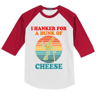 I Hanker For A Hunk Of Cheese Retro Apparel Kids Colorblock Raglan Jersey