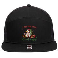 I Had Fun Once It Was Awful Xmas Christmas Duck 7 Panel Mesh Trucker Snapback Hat