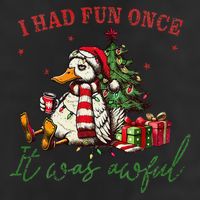 I Had Fun Once It Was Awful Xmas Christmas Duck 7 Panel Mesh Trucker Snapback Hat