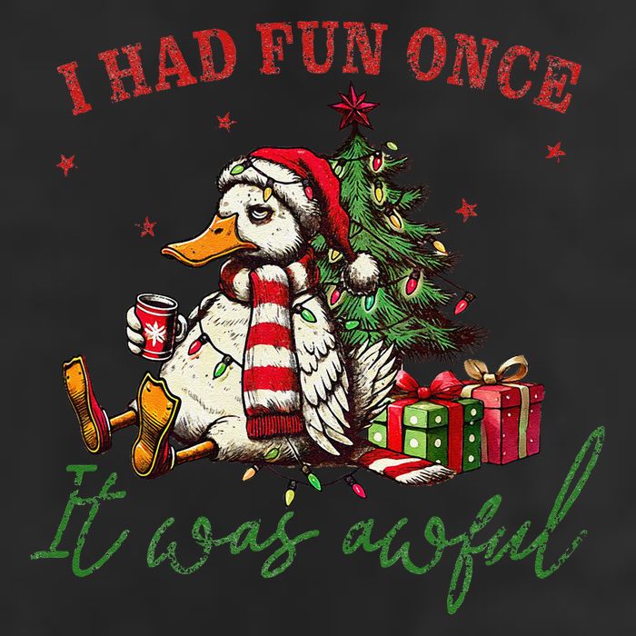I Had Fun Once It Was Awful Xmas Christmas Duck 7 Panel Mesh Trucker Snapback Hat
