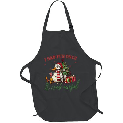 I Had Fun Once It Was Awful Xmas Christmas Duck Full-Length Apron With Pockets