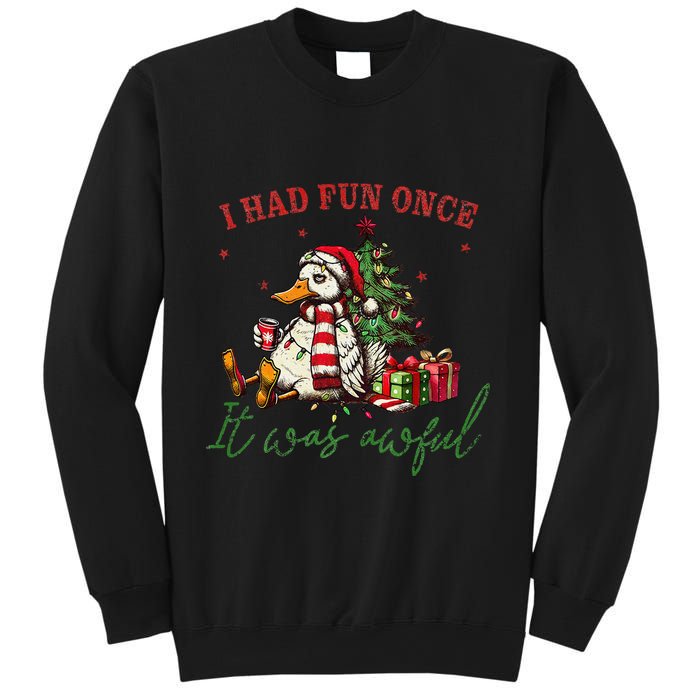 I Had Fun Once It Was Awful Xmas Christmas Duck Sweatshirt