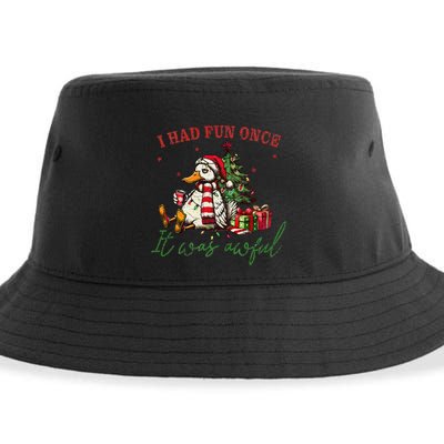I Had Fun Once It Was Awful Xmas Christmas Duck Sustainable Bucket Hat