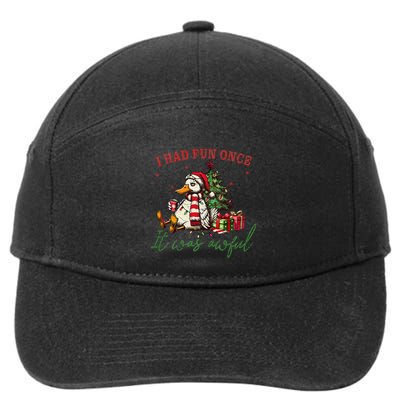 I Had Fun Once It Was Awful Xmas Christmas Duck 7-Panel Snapback Hat