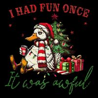 I Had Fun Once It Was Awful Xmas Christmas Duck 7-Panel Snapback Hat