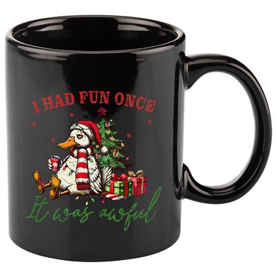 I Had Fun Once It Was Awful Xmas Christmas Duck 11oz C Handle Ceramic Mug
