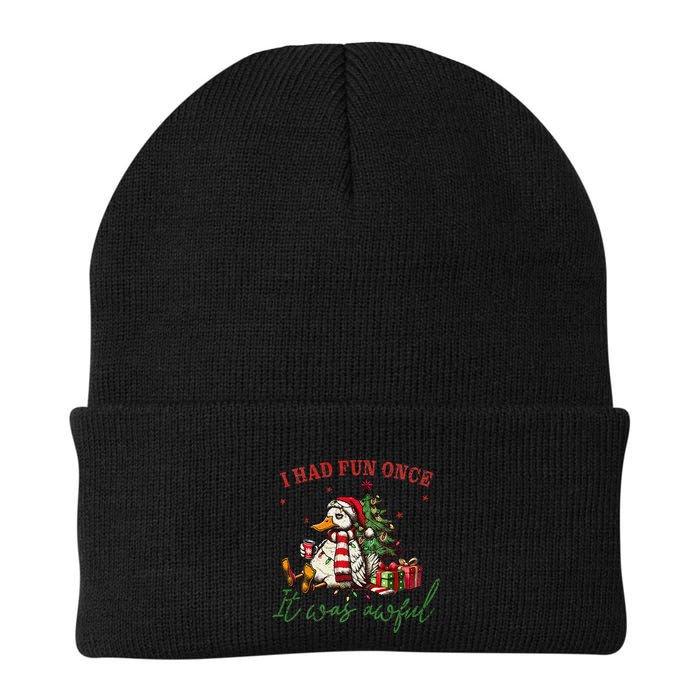 I Had Fun Once It Was Awful Xmas Christmas Duck Beanie