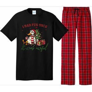 I Had Fun Once It Was Awful Xmas Christmas Duck Pajama Set