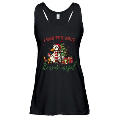 I Had Fun Once It Was Awful Xmas Christmas Duck Ladies Essential Flowy Tank