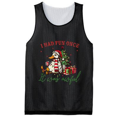 I Had Fun Once It Was Awful Xmas Christmas Duck Mesh Reversible Basketball Jersey Tank