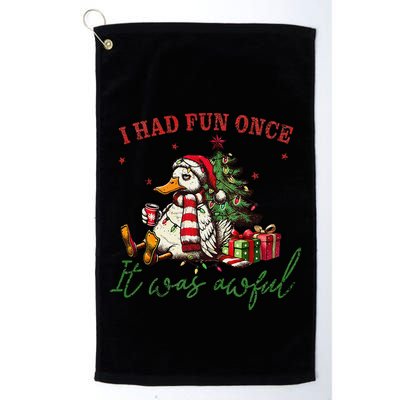 I Had Fun Once It Was Awful Xmas Christmas Duck Golf Towel