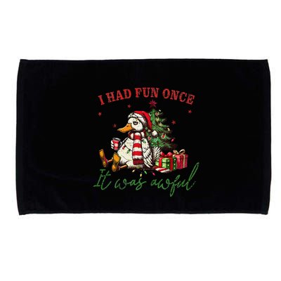 I Had Fun Once It Was Awful Xmas Christmas Duck Microfiber Hand Towel