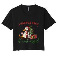 I Had Fun Once It Was Awful Xmas Christmas Duck Crop Top