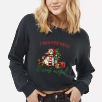 I Had Fun Once It Was Awful Xmas Christmas Duck Cropped Pullover Crew