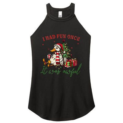 I Had Fun Once It Was Awful Xmas Christmas Duck Women's Perfect Tri Rocker Tank