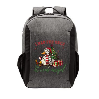 I Had Fun Once It Was Awful Xmas Christmas Duck Vector Backpack