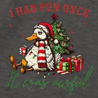 I Had Fun Once It Was Awful Xmas Christmas Duck Vector Backpack