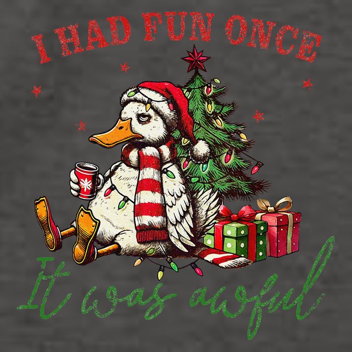 I Had Fun Once It Was Awful Xmas Christmas Duck Vector Backpack