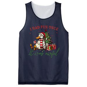 I Had Fun Once It Was Awful Xmas Christmas Duck Mesh Reversible Basketball Jersey Tank