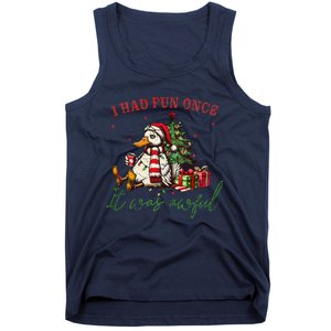 I Had Fun Once It Was Awful Xmas Christmas Duck Tank Top