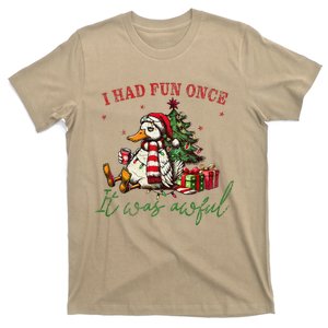 I Had Fun Once It Was Awful Xmas Christmas Duck T-Shirt