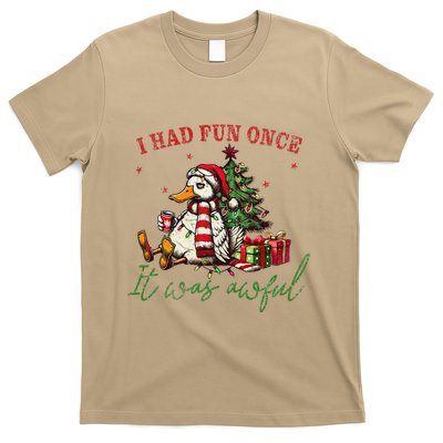 I Had Fun Once It Was Awful Xmas Christmas Duck T-Shirt