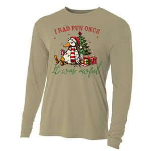 I Had Fun Once It Was Awful Xmas Christmas Duck Cooling Performance Long Sleeve Crew