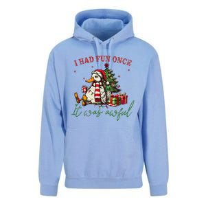 I Had Fun Once It Was Awful Xmas Christmas Duck Unisex Surf Hoodie