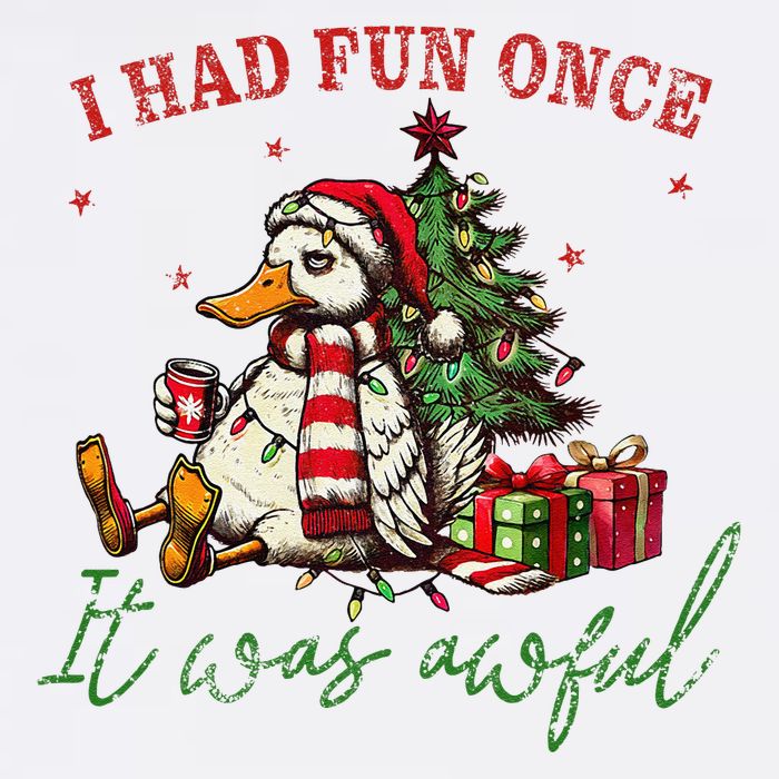 I Had Fun Once It Was Awful Xmas Christmas Duck Garment-Dyed Sweatshirt