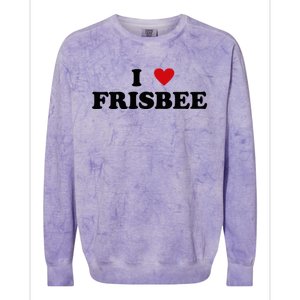 I Heart Frisbee Player I Love Frisbee Gift Colorblast Crewneck Sweatshirt