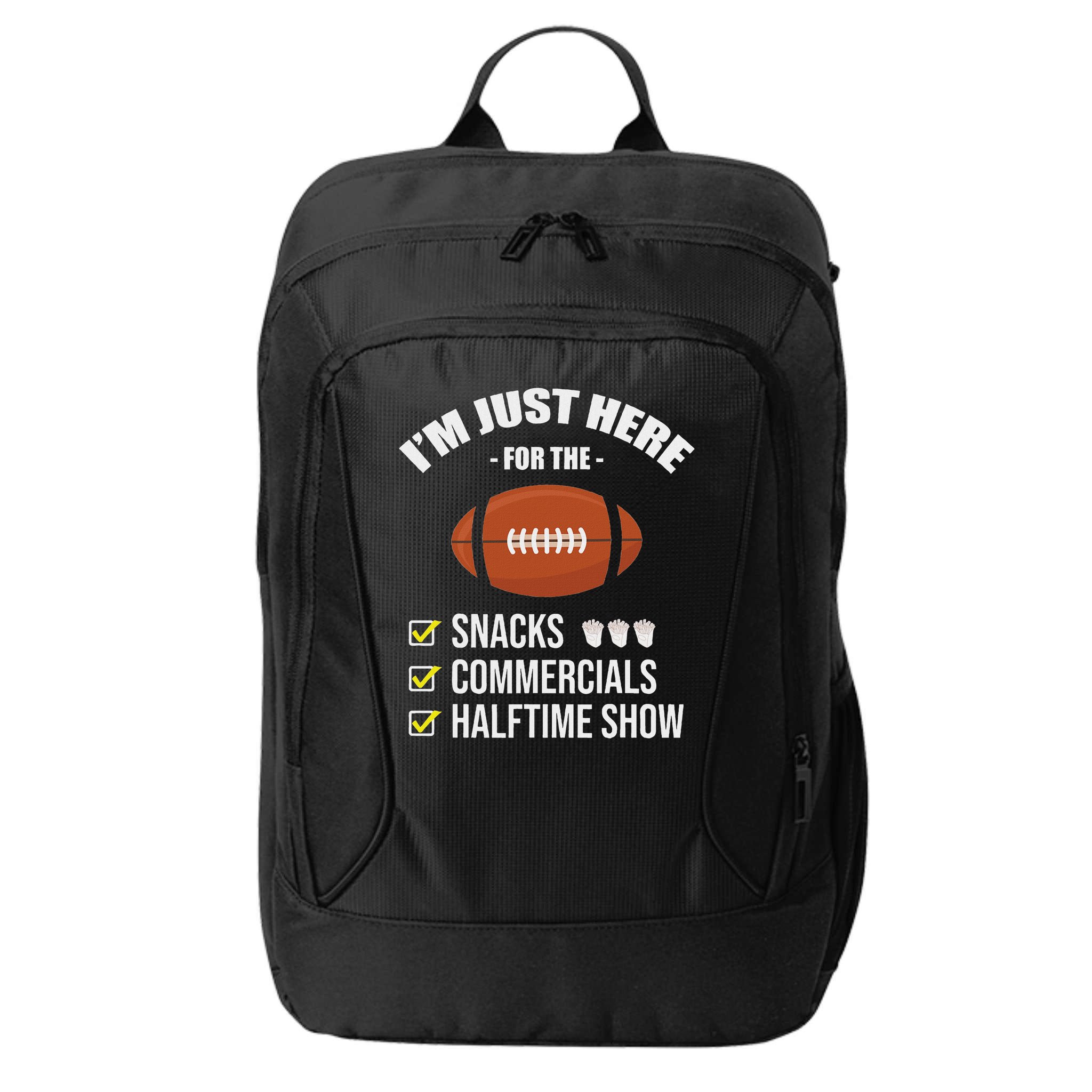 I'm Here For Snacks Commercials Halftime Show Football City Backpack