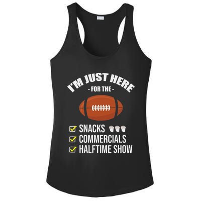 I'm Here For Snacks Commercials Halftime Show Football Ladies PosiCharge Competitor Racerback Tank