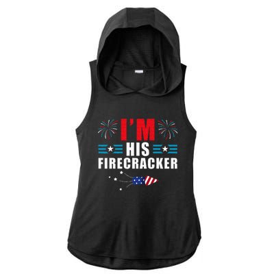 Im His Firecracker Funny Family Matching Couple 4th Of July Ladies PosiCharge Tri-Blend Wicking Draft Hoodie Tank