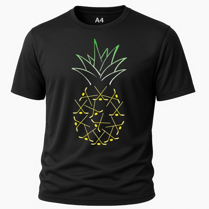 Ice Hockey Funny Pineapple Hawaii For Hockey Player Cooling Performance Crew T-Shirt