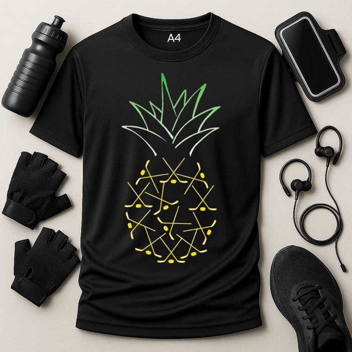 Ice Hockey Funny Pineapple Hawaii For Hockey Player Cooling Performance Crew T-Shirt