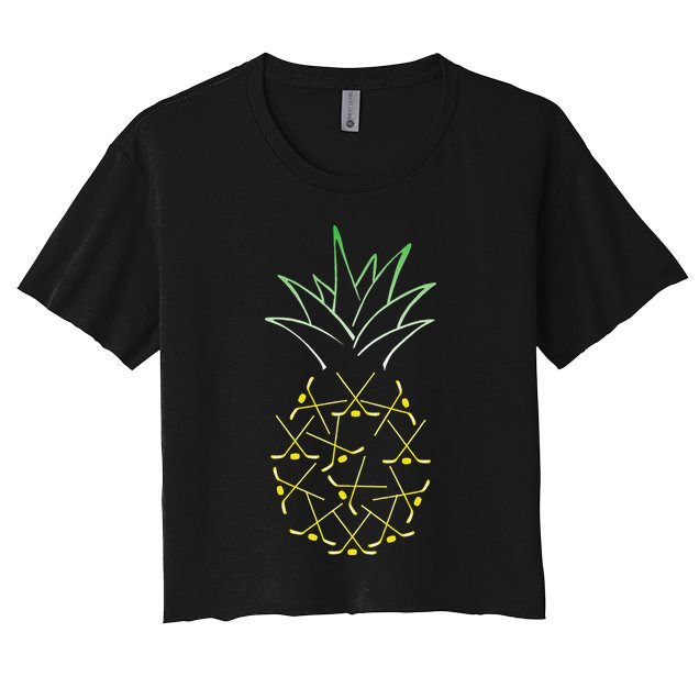 Ice Hockey Funny Pineapple Hawaii For Hockey Player Crop Top