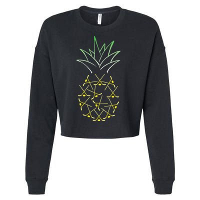 Ice Hockey Funny Pineapple Hawaii For Hockey Player Cropped Pullover Crew