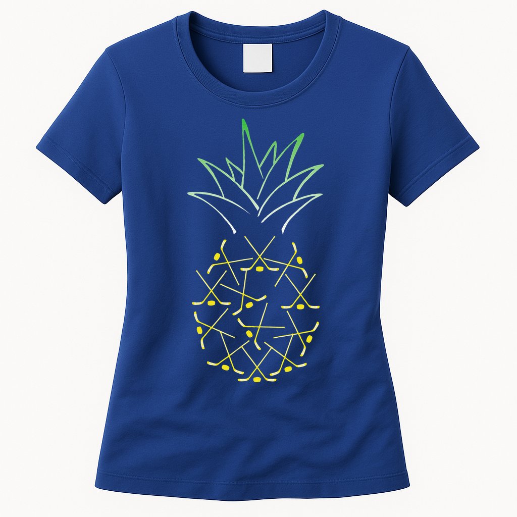 Ice Hockey Funny Pineapple Hawaii For Hockey Player Womens T-Shirt
