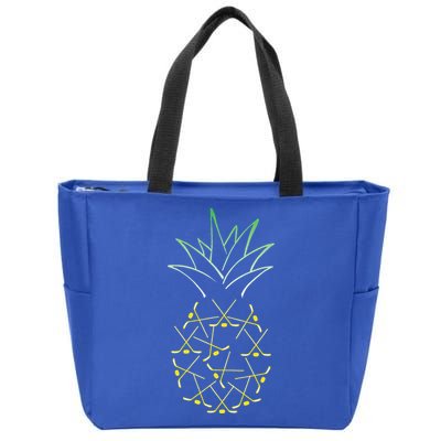 Ice Hockey Funny Pineapple Hawaii For Hockey Player Zip Tote Bag