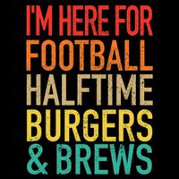 I'm Here For Football, Halftime, Burgers & Brew 7-Panel Snapback Hat