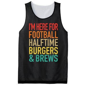 I'm Here For Football, Halftime, Burgers & Brew Mesh Reversible Basketball Jersey Tank