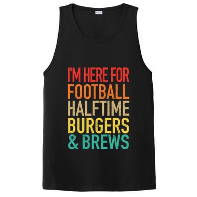 I'm Here For Football, Halftime, Burgers & Brew PosiCharge Competitor Tank