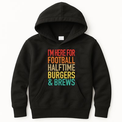 I'm Here For Football, Halftime, Burgers & Brew Kids Hoodie