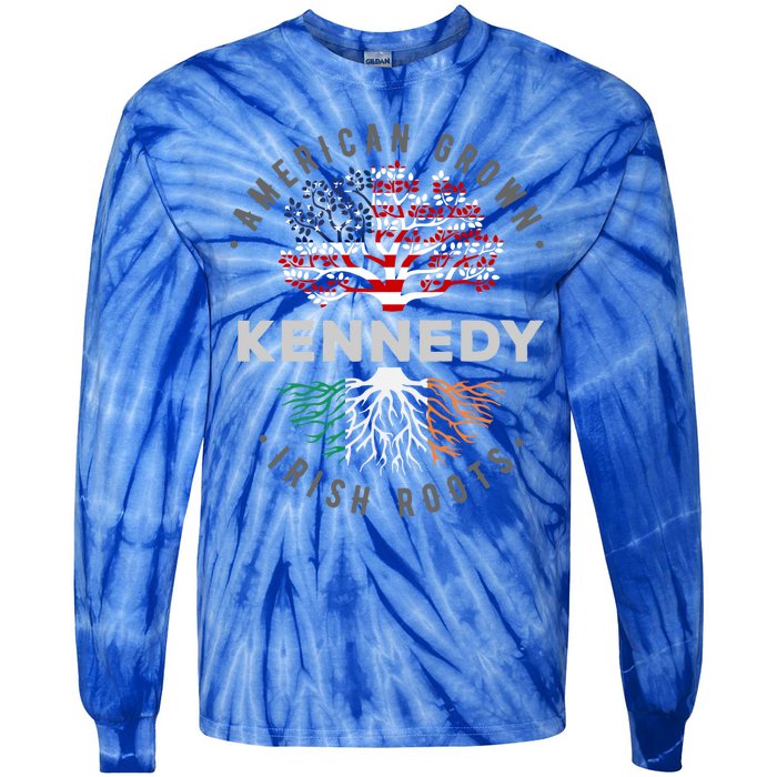 Irish Heritage For Kennedy Irish By Blood American By Birth Gift Tie-Dye Long Sleeve Shirt